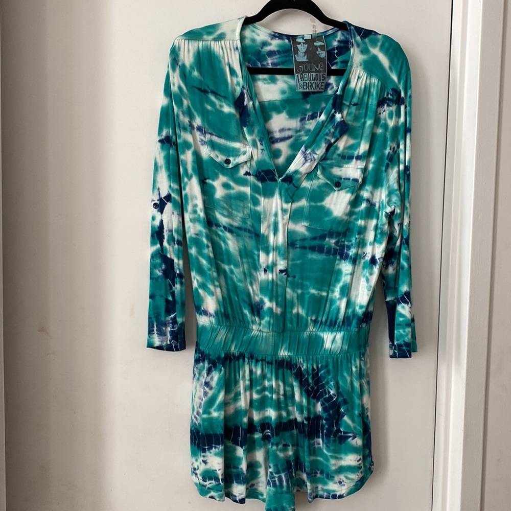 Young, Fabulous & Broke Romper Tie Dye Size Large - Picture 2 of 5